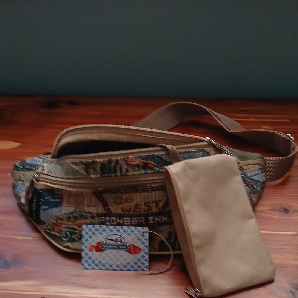 Vintage-Inspired Tan and Multicolor Mini Bag